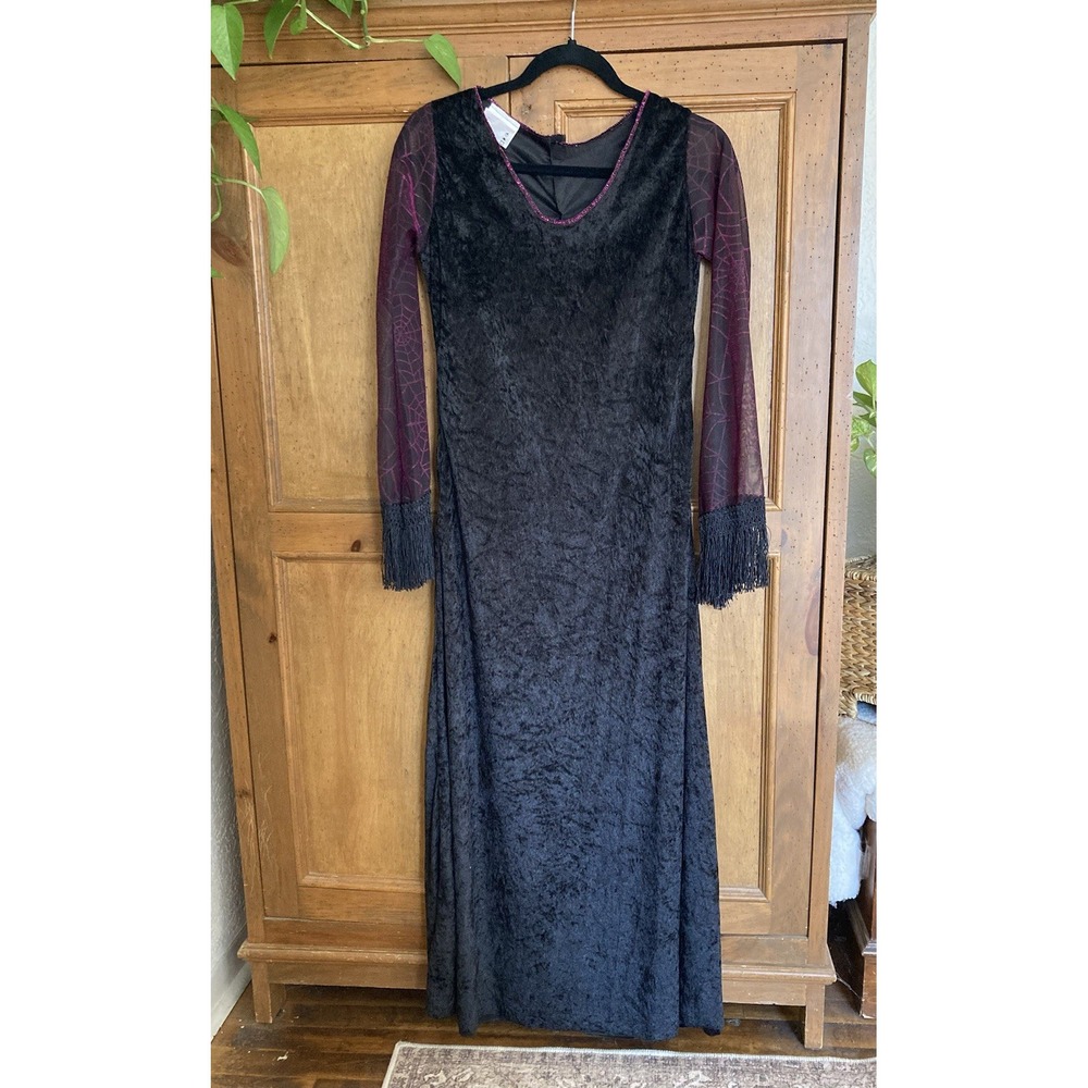 Fun World Witch Gothic Halloween Costume Dress Women's 2-8 Medium Black Purple
